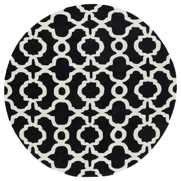Kaleen Revolution Black 6 Ft X Round Area Rug Rev03 02 59 Rd 6 Ft X Round Area Rug Rev03 02, Black Round Kitchen Rugs