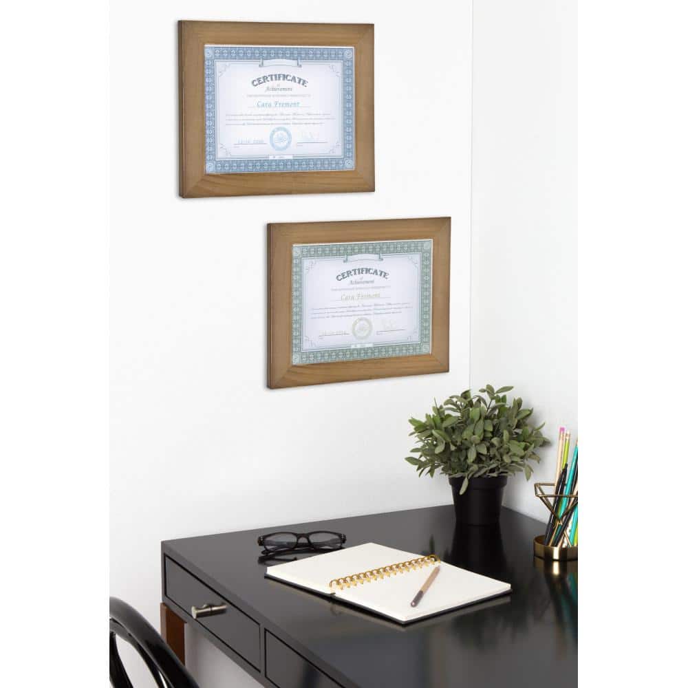 Classic Rustic Brown Wood Certificate Frames, 8.5x11, Set of 4