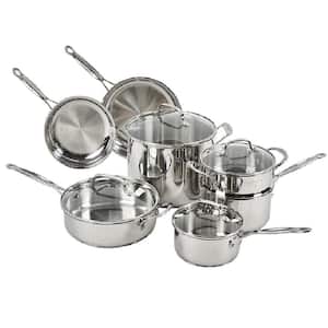 11-Piece Classic Stainless Steel Cookware Set, Silver