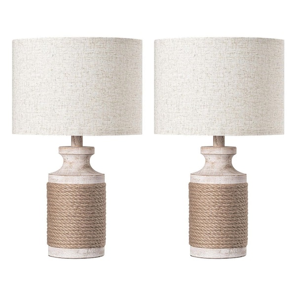 Chic Décor 18 in. Wooden Table Lamp (2-Pack)