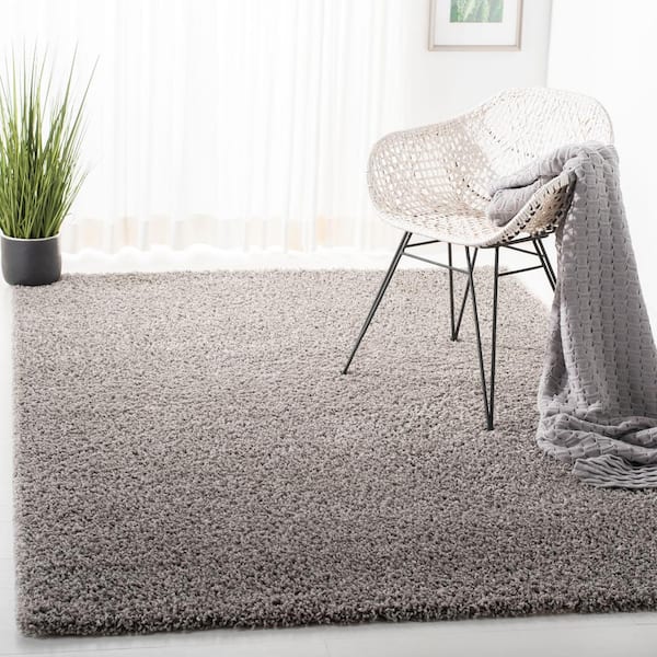 Primo Shag Light Gray 8 ft. x 10 ft. Solid Area Rug