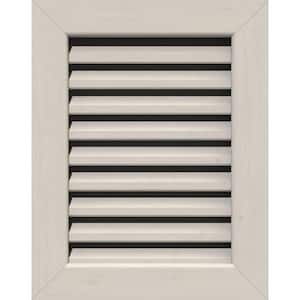 17 in. x 17 in. Rectangular Primed Smooth Pine Wood Built-in Screen Gable Louver Vent