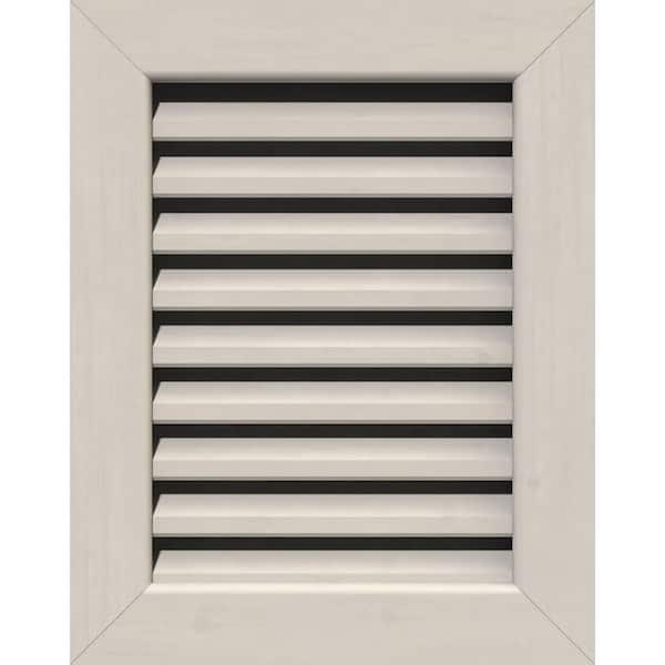 Ekena Millwork 17 in. x 19 in. Rectangular Primed Smooth Pine Wood Built-in Screen Gable Louver Vent