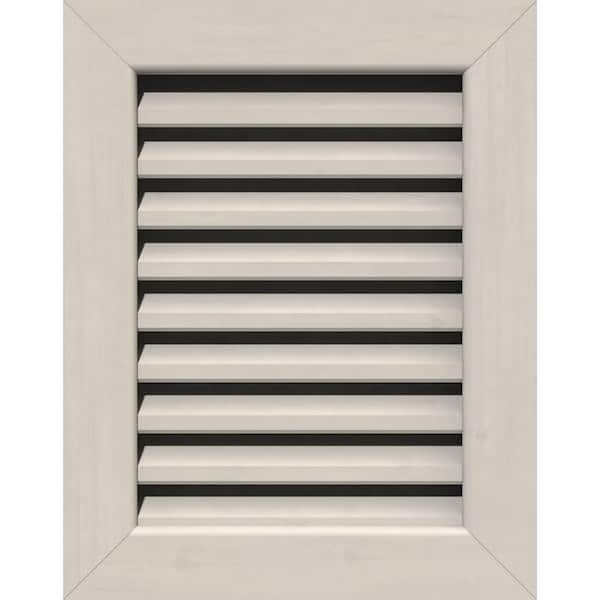 Ekena Millwork 21" x 37" Rectangular Primed Smooth Pine Wood Paintable Gable Louver Vent Functional