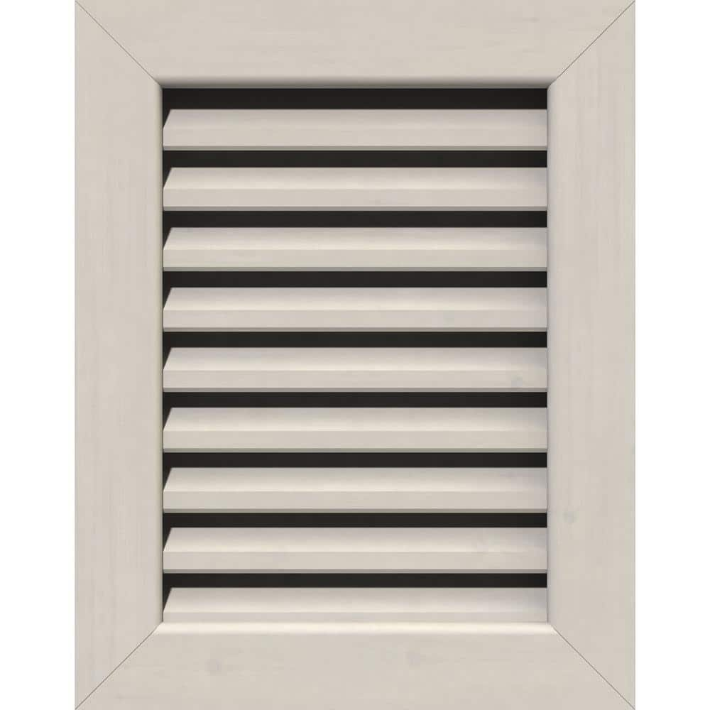 Ekena Millwork 25 in. x 35 in. Rectangular Primed Smooth Western Red Cedar Wood Built-in Screen Gable Louver Vent