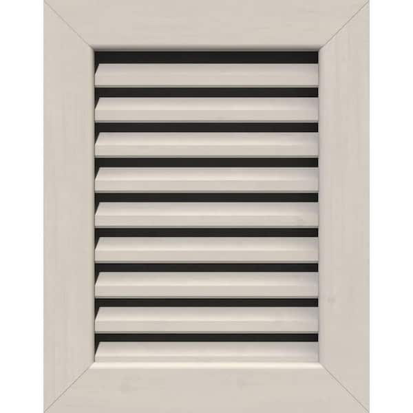 Ekena Millwork 41 in. x 23 in. Rectangular Primed Smooth Western Red Cedar Wood Paintable Gable Louver Vent Functional