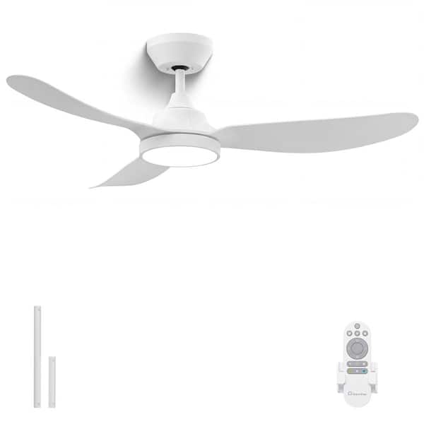 42 in. Modern Ceiling Fan with Light & Remote, High-Airflow Reversible DC Motor, 3-Color Memory LED, 6-Speed
