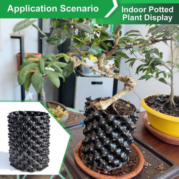 Wellco 6 Pack 5 Gallon Air Pruning Containers-11.81 x 11.81 in. Plastic Nursery Pots for Plants and Gardening