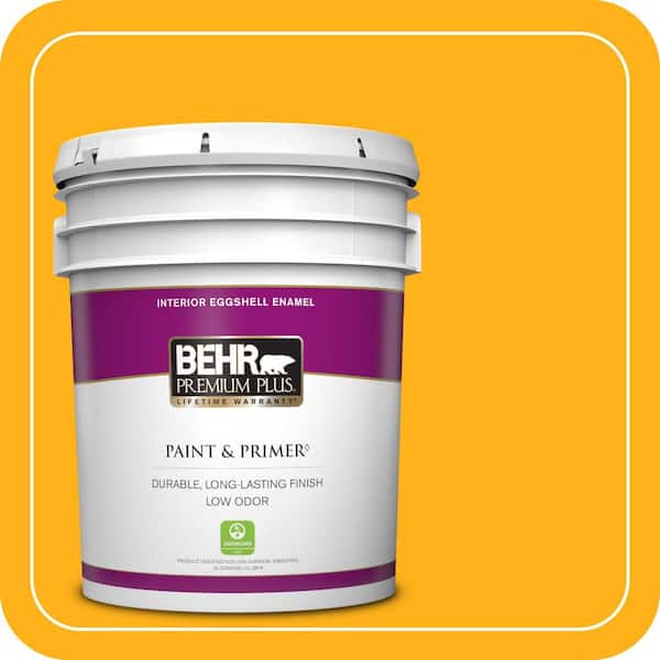 BEHR PREMIUM PLUS 5 gal. #S-G-340 Sun Ray Eggshell Enamel Low Odor Interior Paint & Primer