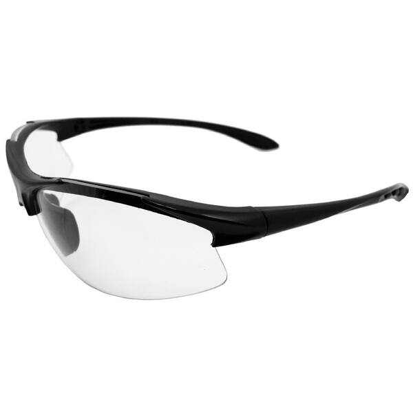 Black Frame 12-Pack ERB 15533-12 Invasion Safety Glasses with In-Out Mirror Lens 