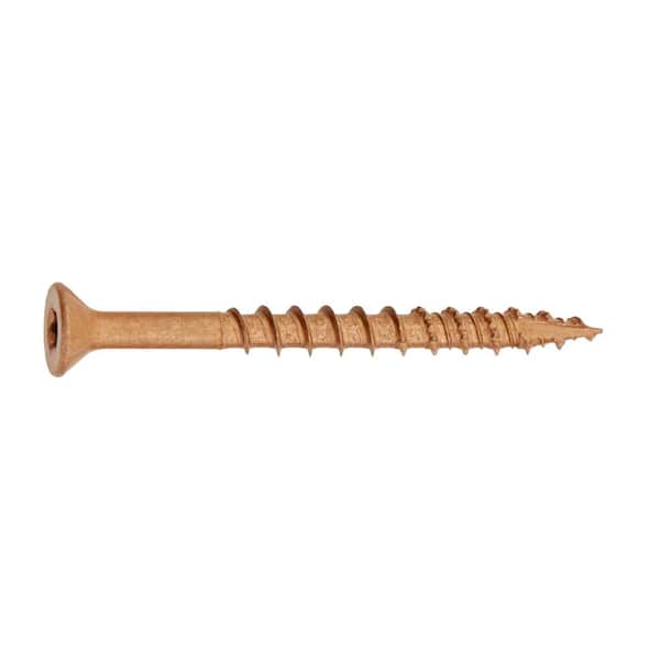 8 x 2 in. Brown 6-Lobe Torx Drive Exterior Flat Head Multi-Material Screw1 lb.-Box (126-piece)