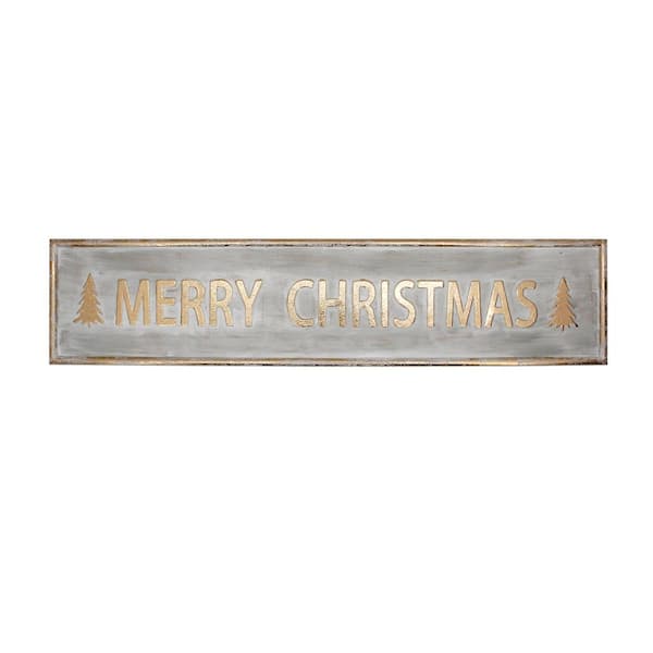 Northlight 10.75 in. H Gold Merry Christmas Wall Sign