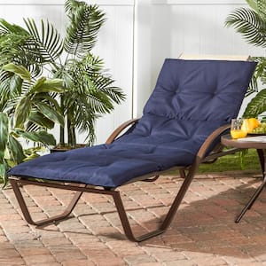 Solid Navy Outdoor Chaise Lounge Pad