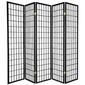 6 ft. Black 5-Panel Room Divider