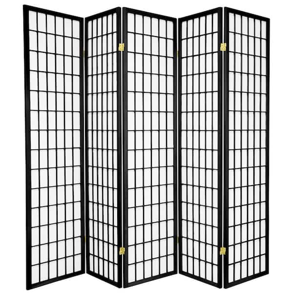 6 ft. Black 5-Panel Room Divider