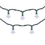 10-Count Pure White LED Star Christmas Light Set, 4 ft. Green Wire