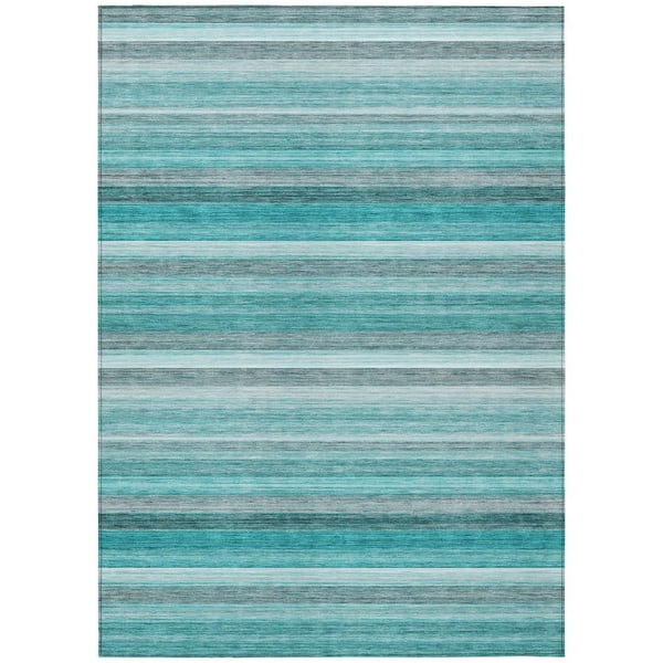 Chantille ACN535 Teal 3 ft. x 5 ft. Machine Washable Indoor/Outdoor Geometric Area Rug
