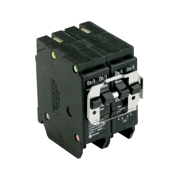 Eaton BR 1-30 Amp 2 Pole and 2-20 Amp 1 Pole BQ (Independent Trip) Quad Circuit Breaker