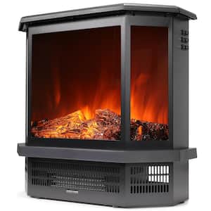 20.75 in. 1500-Watt 3D Electric Freestanding Fireplace Heater Stove in Black with Flame Effect