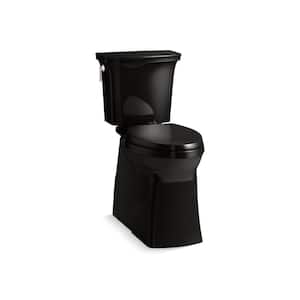 Corbelle 12 in. Rough In 2-Piece 1.28 GPF Single Flush Elongated Toilet in Black Black Seat Not Included