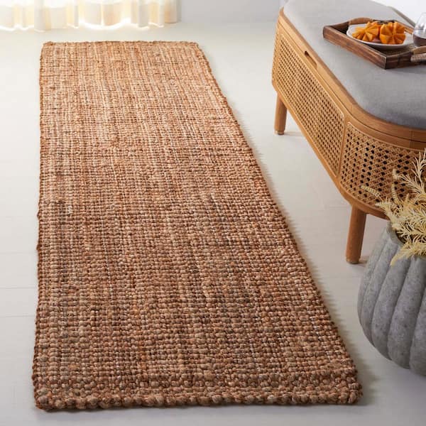 Natural Fiber Beige 2 ft. x 9 ft. Woven Cross Stitch Runner Rug
