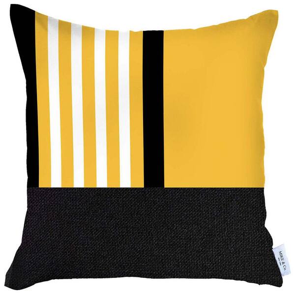 MIKE & Co. NEW YORK Bohemian Handmade Jacquard Yellow and Black Square  Houndstooth 18 in. x 18 in. Throw Pillow (Set of 4) 50-SET4-947-04-3 - The  Home Depot