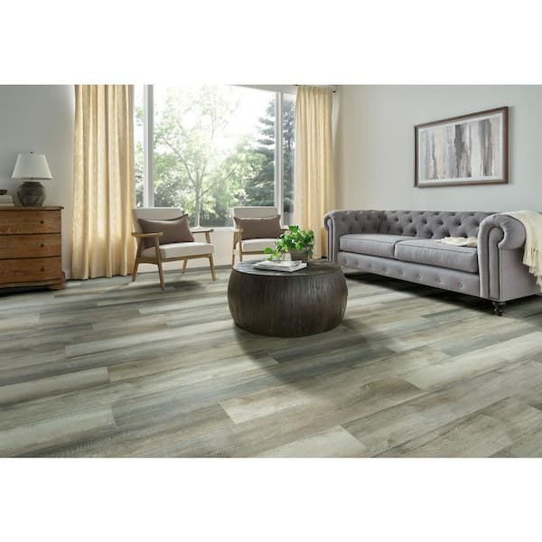 reDefine Reclaimed Greige 22 MIL 7 in. W x 48 in. L Waterproof Click Lock Vinyl Tile Flooring (23.64 sq. ft./ctn)