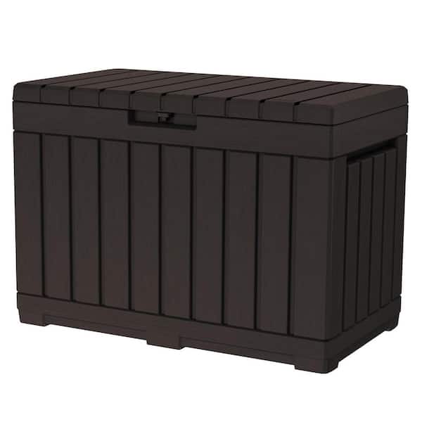 Unbranded 50 Gal. Resin Deck Box with Lockable Lid and Side Handles