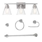 Hukoro Romance 25.98 In. 3-Light Vanity Light With Brushed Nickel ...