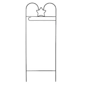 41 in. x 15 in. x 0.375 in. Black Wrought Iron Arbor with Star Design for Garden Flags (1-Pack)