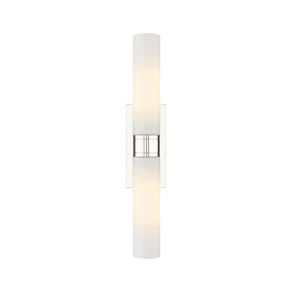 Ballston Urban 24 in. 2-Light Polished Nickel Vanity Light with Glass Shade price history on PriceWatchPro