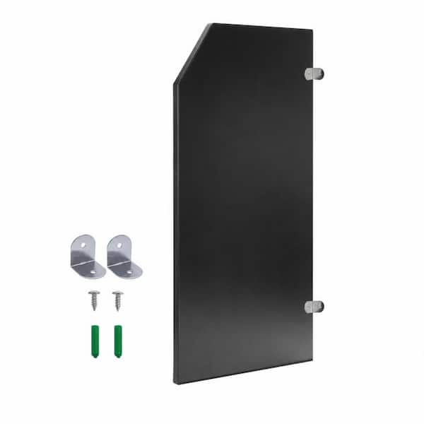 1-Piece Bathroom Urinal Partition in Black, Toilet Protection Divider, Wall-Mounted Urinal Screen Toilet Divider