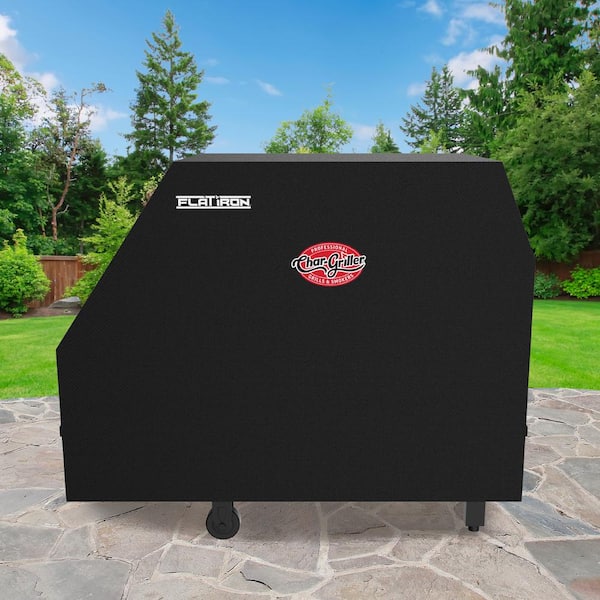 Char-Griller Flat Iron 3-Burner Outdoor Griddle GAS Grill with Lid in Black