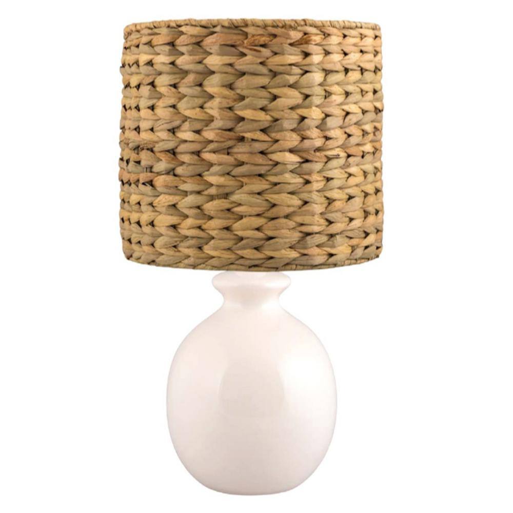 m.r. lamp and shade 21 in. White Smooth Round Vase Ceramic Table Lamp W