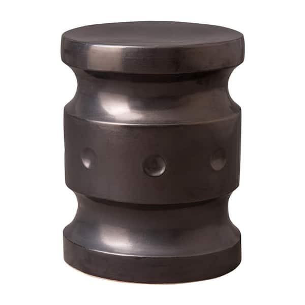 Emissary Spindle 19 in. H Gunmetal Round Ceramic Garden Stool