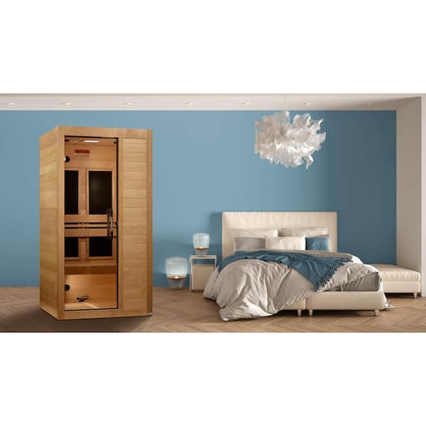 Maxxus Yoga Series 1-2 Person Indoor Wood Infrared Sauna with Red