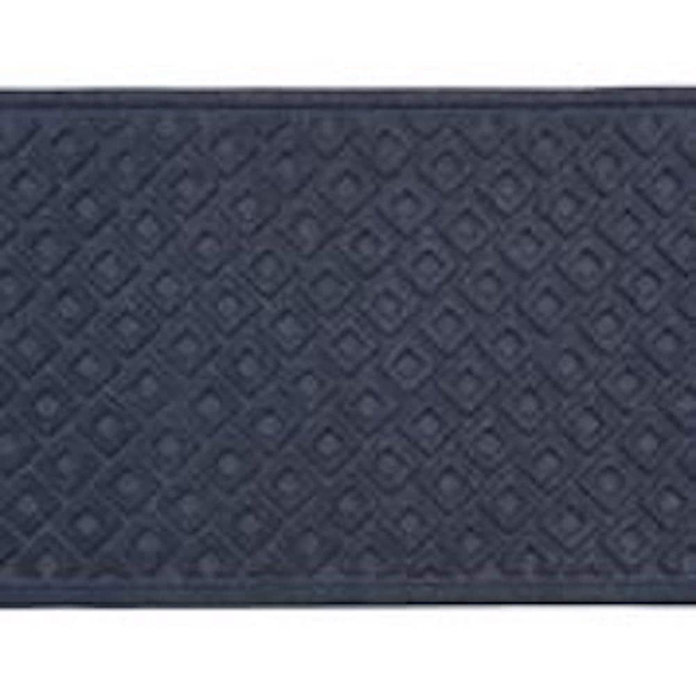 Double Square Blue 2 ft x 3 ft synthetic fiber Door Mat area rug