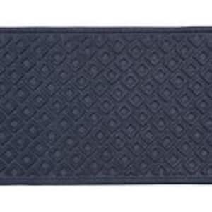 Double Square Blue 2 ft x 3 ft synthetic fiber Door Mat area rug