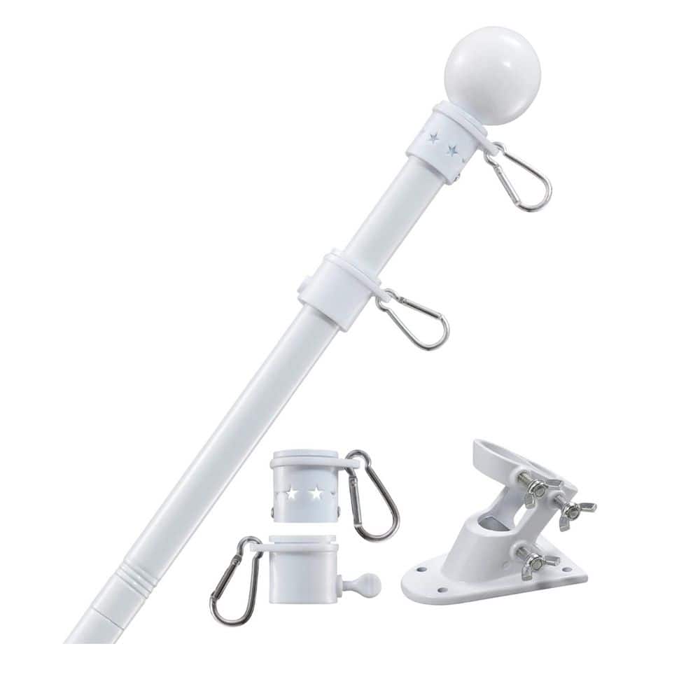 5 ft. Stainless Steel Telescoping Flagpole with Tangle-Free Rings and Dual-Position Bracket for Outdoor Display Kit price history on PriceWatchPro