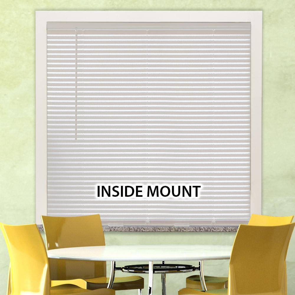 White Cordless Room Darkening Vinyl Mini Blinds with 1 in. Slats-31 in. W x 48 in. L (Actual Size 30.5 in. W x 48 in. L)