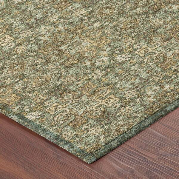 Chantille Machine Washable Indoor/Outdoor Abstract ACN2783 Olive 8 ft. x 10 ft. Area Rug