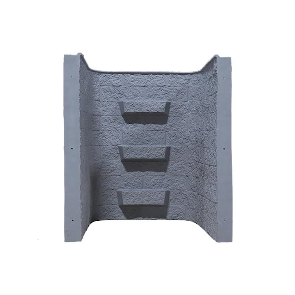 50 in. W x 36 in. D x 60 in. H Block-Tex Fiberglass Egress Window Well (Slate)
