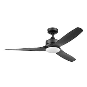 Lynton 52 in. Indoor/Outdoor Color Changing LED Matte Black Ceiling Fan with Remote Control & High-Performance Blades