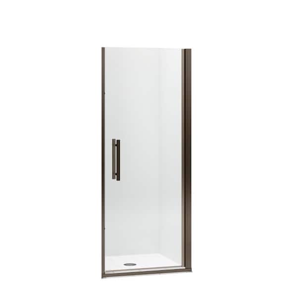 STERLING Finesse Peak 28.5 in. x 67 in. Frameless Pivot Shower Door in Deep Bronze