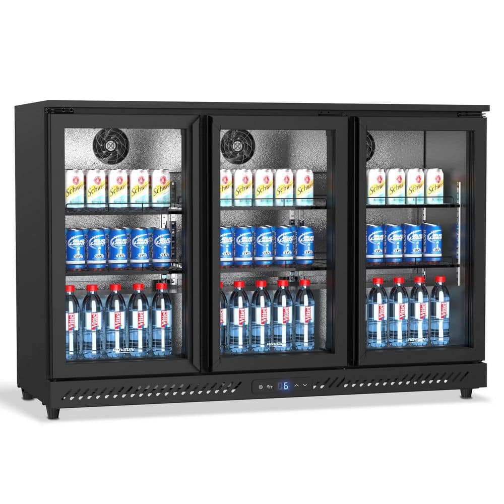 11.4 cu. ft. Beverage Refrigerator Commercial Built-in Bar Cooler with 3 Doors in Black
