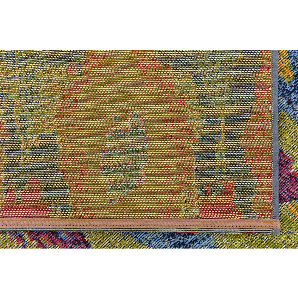 Vibrant Modern Abstract 5'3" x 8' Outdoor Flatweave Rug