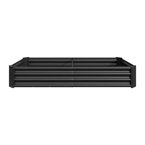 Cesicia 6 ft. x 3 ft. x 1 ft. Black Metal Above Ground Raised Planter Boxes