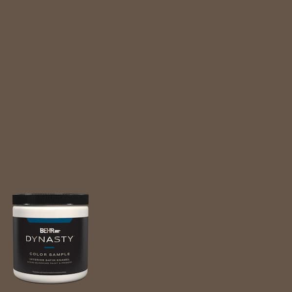 BEHR DYNASTY 8 oz. #N220-7 Cavalry Brown One-Coat Hide Satin Enamel Stain-Blocking Interior/Exterior Paint & Primer Sample