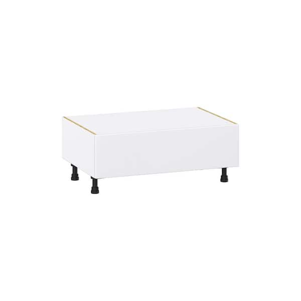 J COLLECTION Timberline 36 in. W x 24 in. D x 14.5 in. H Assembled Slab Window Seat Base Kitchen Cabinet in Bright White