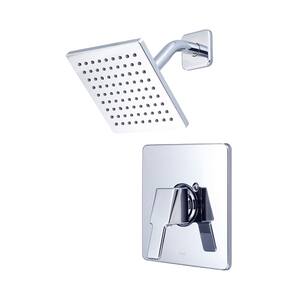 i3 1-Handle Wall Mount Shower Faucet Trim Kit in Polished Chrome with 6 in. Square Showerhead (Valve not Included)